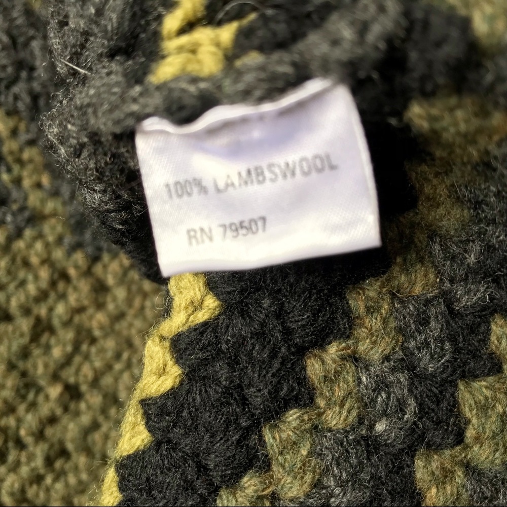 Cottagecore Patchwork Sweater Green Black Medium - image 7